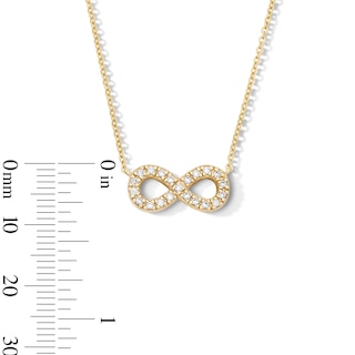 14K Gold Plated CZ Infinity Necklace - 16" + 2"