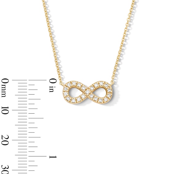14K Gold Plated CZ Infinity Necklace - 16" + 2"