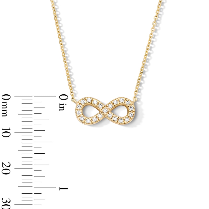 Main Image 2 of 14K Gold Plated CZ Infinity Necklace - 16" + 2"