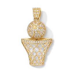 14K Gold Plated CZ Basketball Charm