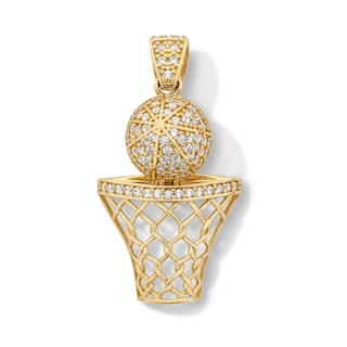 14K Gold Plated CZ Basketball Charm