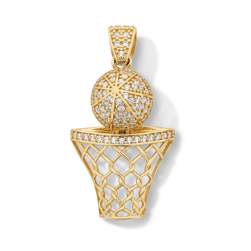 Main Image 1 of 14K Gold Plated CZ Basketball Charm