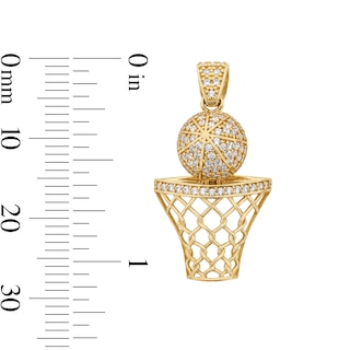 14K Gold Plated CZ Basketball Charm