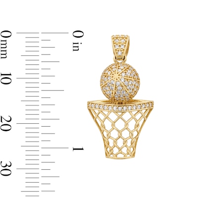 14K Gold Plated CZ Basketball Charm