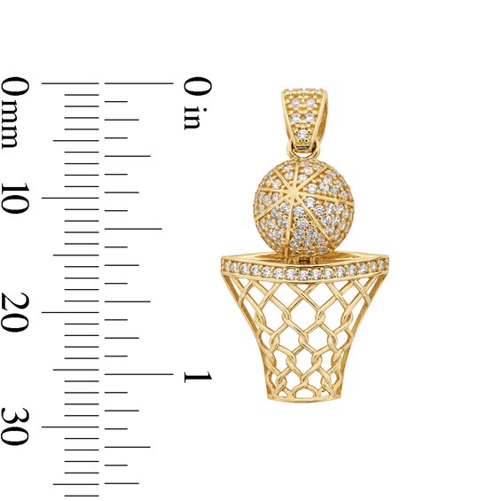 14K Gold Plated CZ Basketball Charm