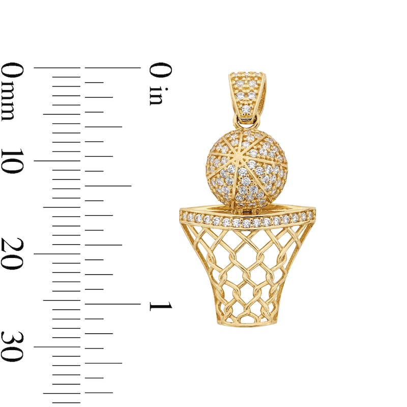 Main Image 2 of 14K Gold Plated CZ Basketball Charm
