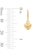 10K Gold Bonded Puff Heart Dangle Hoop Earrings