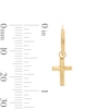 10K Gold Bonded Cross Dangle Hoop Earrings