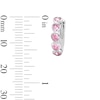 Thumbnail Image 2 of Solid Sterling Silver Pink CZ Heart Huggie Hoops