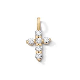 14K Gold Plated CZ Cross Mini Charm