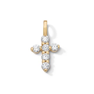 14K Gold Plated CZ Cross Mini Charm