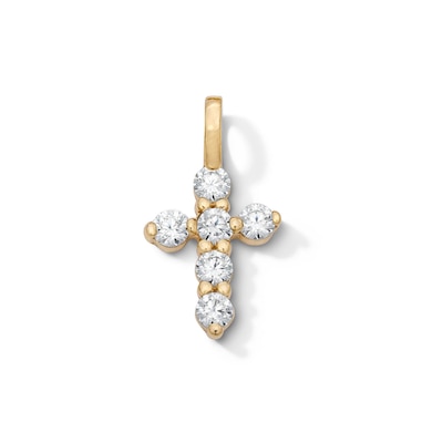 14K Gold Plated CZ Cross Mini Charm