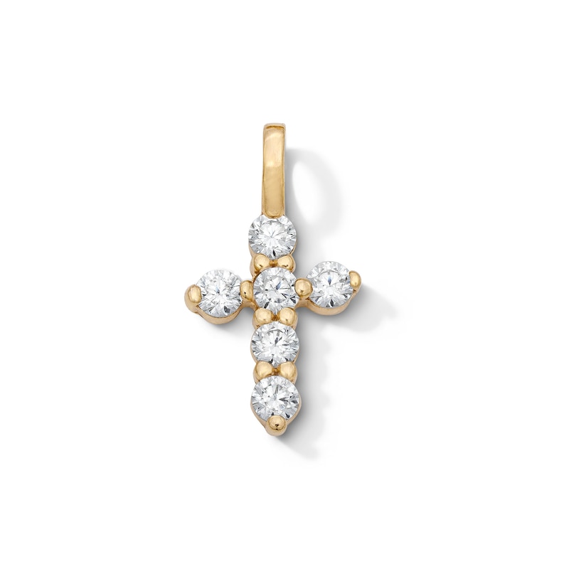 14K Gold Plated CZ Cross Mini Charm