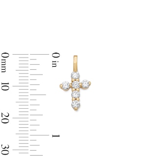 14K Gold Plated CZ Cross Mini Charm