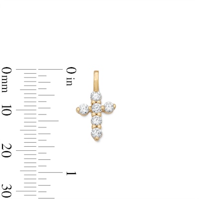 14K Gold Plated CZ Cross Mini Charm