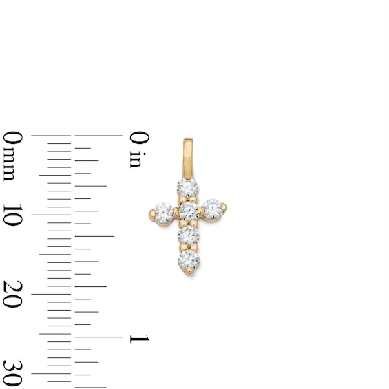 14K Gold Plated CZ Cross Mini Charm