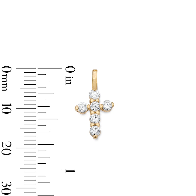 14K Gold Plated CZ Cross Mini Charm