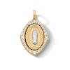 Thumbnail Image 1 of 14K Gold Plated CZ Jesus Oval Necklace Charm