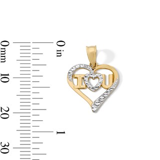 14K Gold Plated "I Love You" Heart Two-Tone Charm