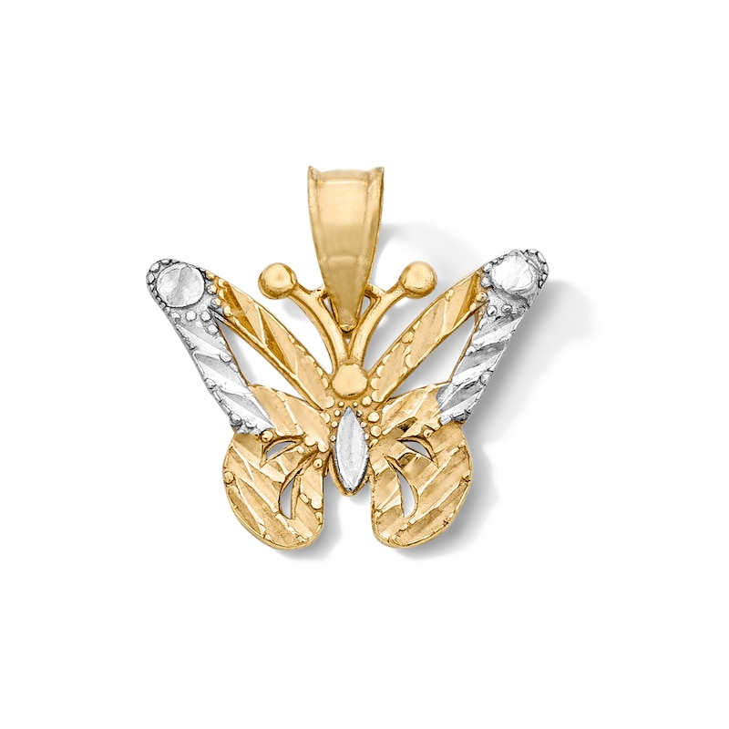 Main Image 1 of 14K Gold Plated Butterfly Necklace Charm