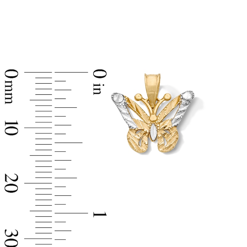 Main Image 2 of 14K Gold Plated Butterfly Necklace Charm