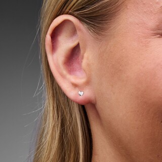 Solid Sterling Silver Heart Mini Studs