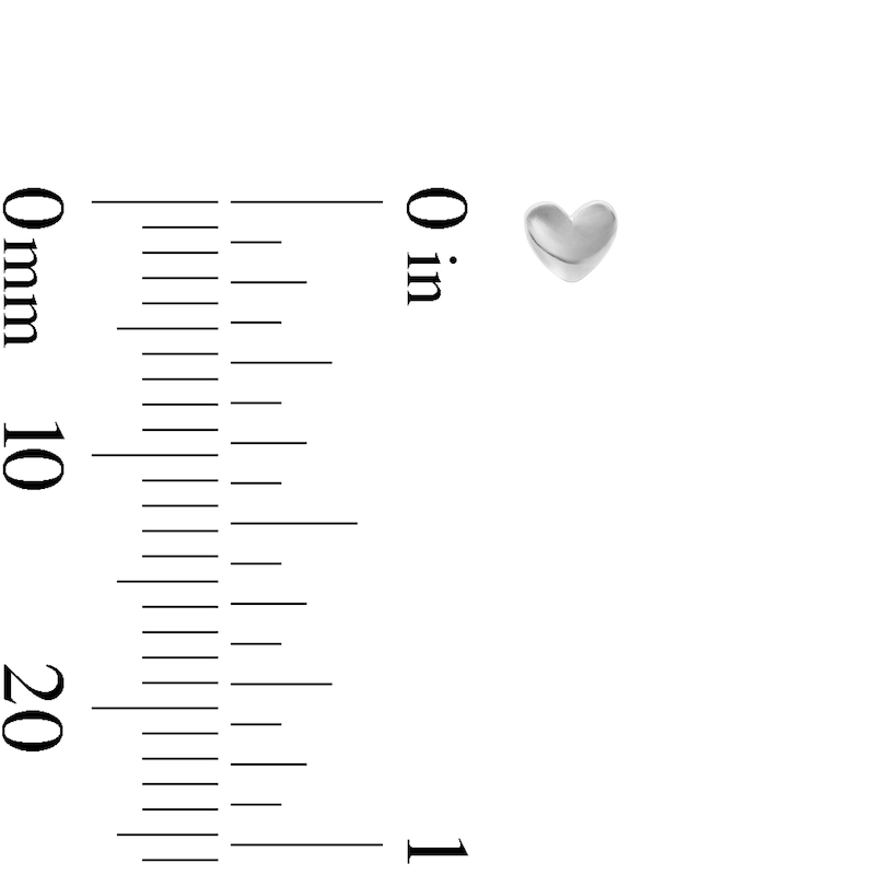 Main Image 4 of Solid Sterling Silver Heart Mini Studs