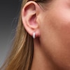Thumbnail Image 2 of Solid Sterling Silver CZ Baguette Huggie Hoops