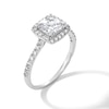 Thumbnail Image 2 of Solid Sterling Silver CZ Princess-Cut Halo Ring  - Size 7