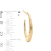 Thumbnail Image 2 of 10K Gold Bonded Tapered Oval Hoop Earrings