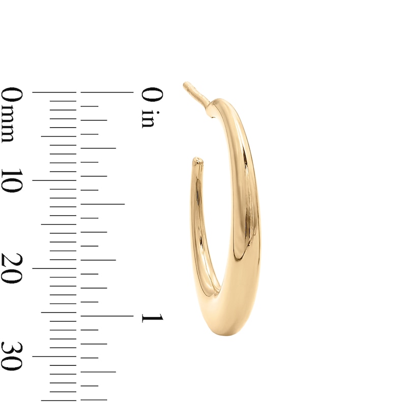 Main Image 2 of 10K Gold Bonded Tapered Oval Hoop Earrings