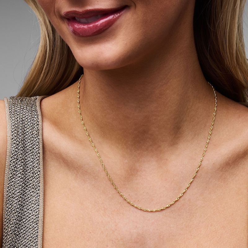 Main Image 2 of 14K Gold Plated Singapore Chain - 18"