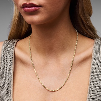 14K Gold Plated 2.7mm Diamond-Cut Rope Chain