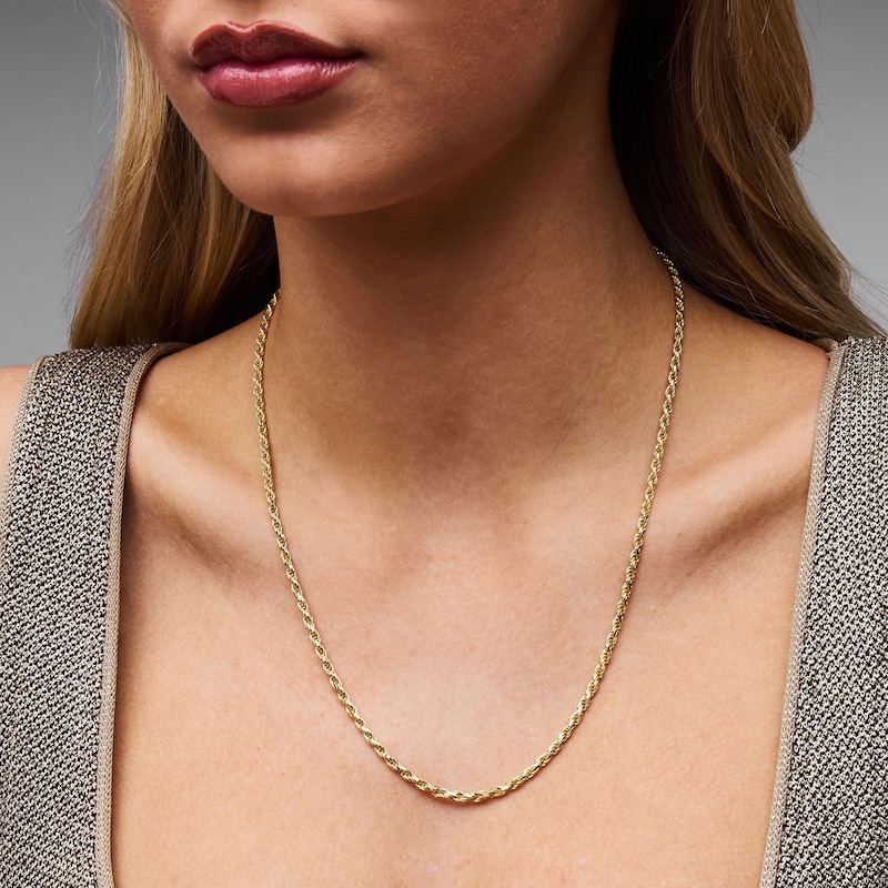 Main Image 2 of 14K Gold Plated Rope Chain - 20"