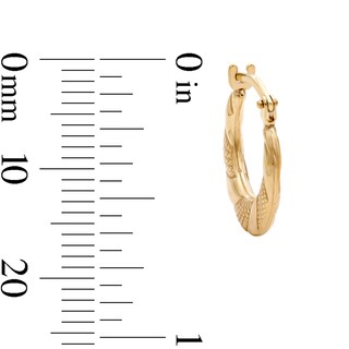 10K Bonded Gold Swirl Hoop Earrings
