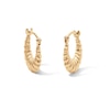 10K Gold Bonded Twisted Croissant Hoop Earrings
