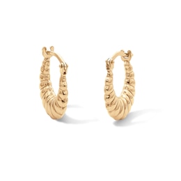 10K Gold Bonded Twisted Croissant Hoop Earrings