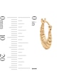 10K Gold Bonded Twisted Croissant Hoop Earrings