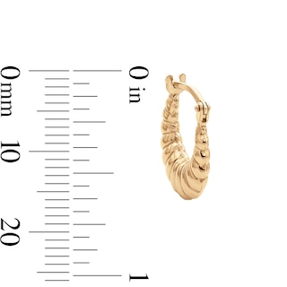 10K Gold Bonded Twisted Croissant Hoop Earrings