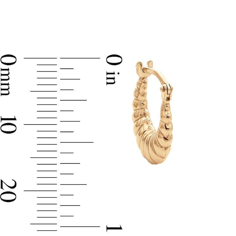 10K Gold Bonded Twisted Croissant Hoop Earrings