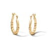 10K Bonded Gold Rope Accent Hoop Earrings