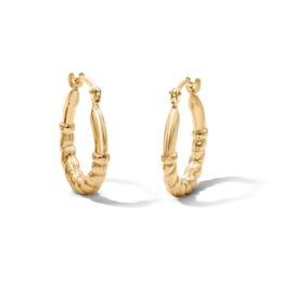 10K Gold Bonded Rope Accent Hoops
