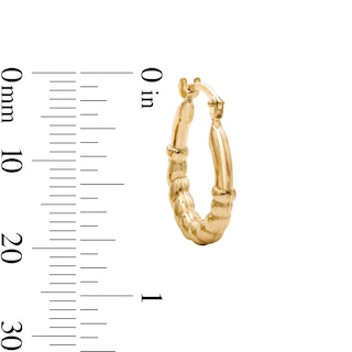 10K Bonded Gold Rope Accent Hoop Earrings