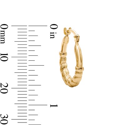 10K Bonded Gold Rope Accent Hoop Earrings