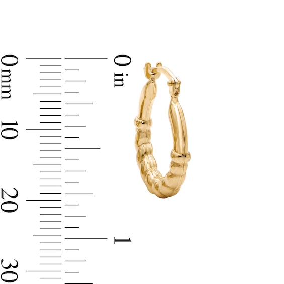10K Bonded Gold Rope Accent Hoop Earrings