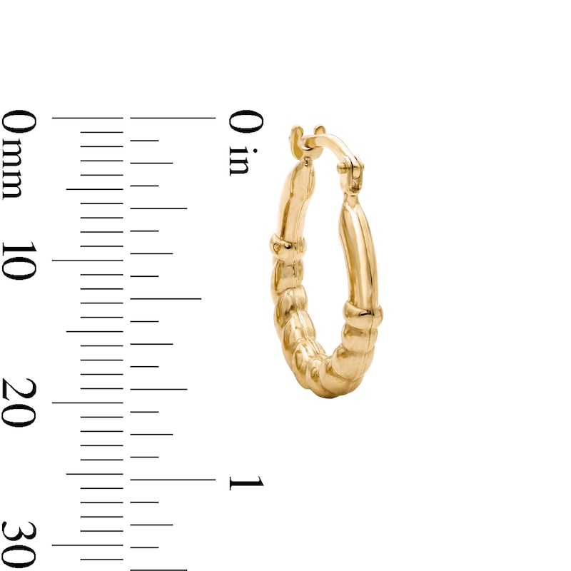 10K Bonded Gold Rope Accent Hoop Earrings