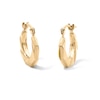 10K Gold Bonded Geometric Hoop Earrings