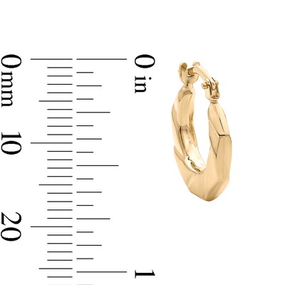 10K Gold Bonded Geometric Hoop Earrings