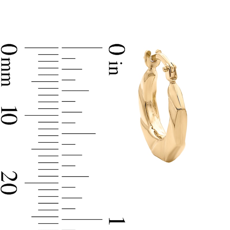 10K Gold Bonded Geometric Hoop Earrings