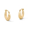 Thumbnail Image 1 of 10K Gold Bonded Tapered Sculpted Hoop Earrings